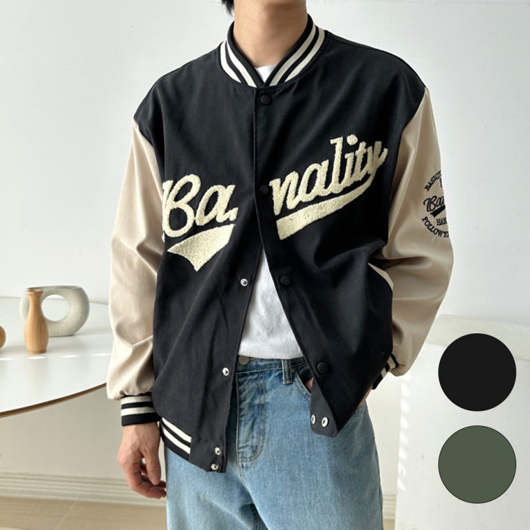 Áo khoác bóng chày nam mùa xuân/mùa thu Gwajam Varsity Bomber