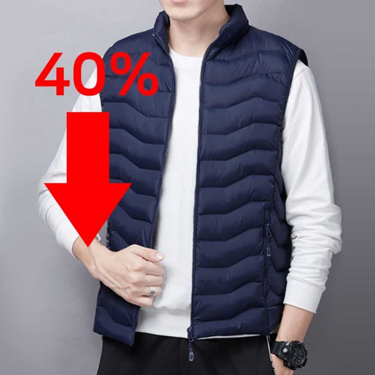 Áo vest đệm cổ cao dành cho nam mùa đông chống lạnh áo vest chần bông chống lạnh