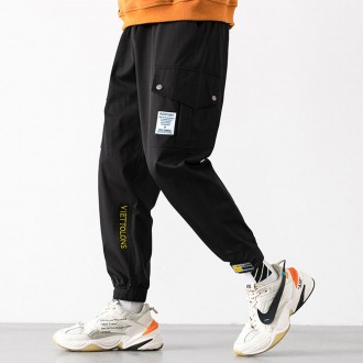 Quần jogger chở hàng quần cotton nam quần lửng nam viền bánh quy quần âu