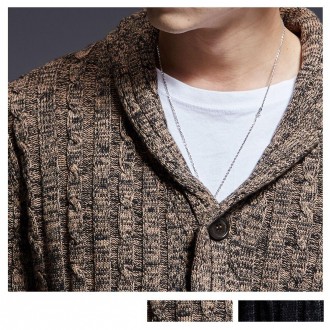 Áo khoác cardigan dệt kim có cổ kiểu dáng cơ bản xoắn