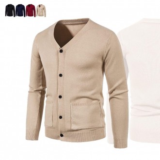 Áo khoác cardigan dệt kim thông thường cho nam 4 màu