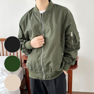 Áo khoác ngoài hàng không dành cho nam Blousen Zip-up Áo khoác ngoài cơ bản hàng ngày theo mùa