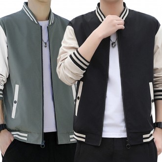 Áo khoác nam mùa xuân thu phối màu áo liền quần hàng không blazer giao mùa