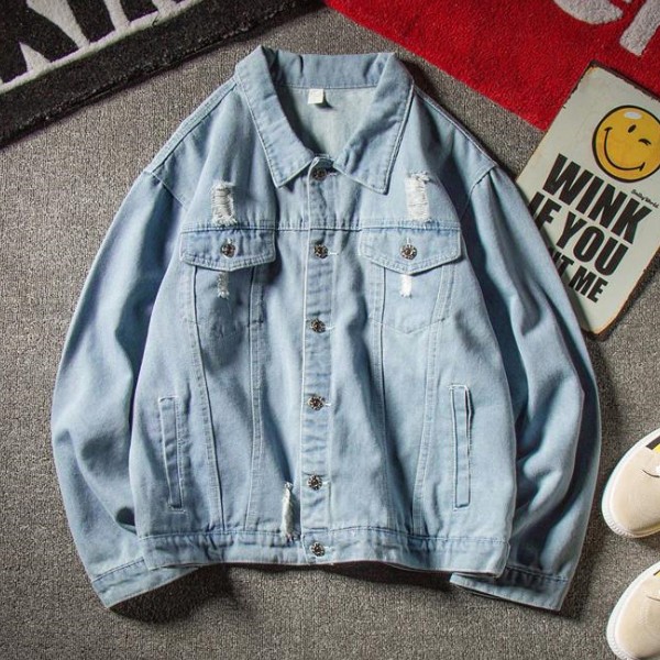 Áo khoác ngoài mùa thu mới giặt áo khoác denim thời trang INSUM41