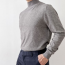 Nam Nam Nửa Cổ Nửa Cực Đan Đồng Bằng Size Lớn Kích Thước Lớn Hàng Ngày Dài Tay Thu Đông Cashmere hàng Đầu