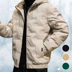 Áo khoác mùa đông có đệm ngắn nhẹ, mũ parka unisex overfit