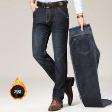 Quần denim lót lông cừu quần jeans đen IS-TTP10