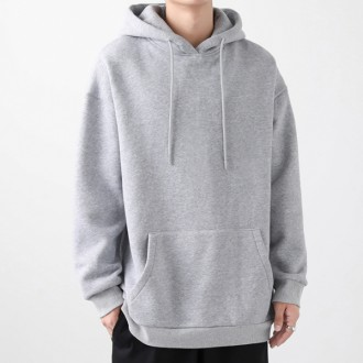 Áo thun hoodie trơn có mũ trùm đầu dài tay unisex IS-TS06