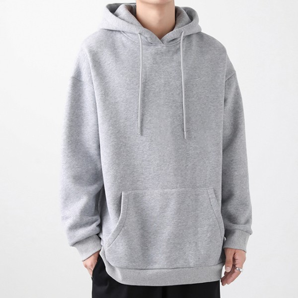 Áo thun hoodie trơn có mũ trùm đầu dài tay unisex IS-TS06