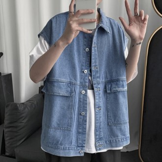 Áo khoác denim, áo vest, áo khoác denim overfit, áo vest denim INSUM226