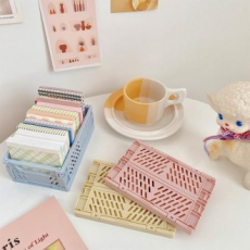 Giỏ đựng đồ gấp màu pastel có thể gập lại lớn