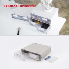 Sysmax 2 ngăn nhiều ngăn nhỏ đa năng sắp xếp acrylic sắp xếp mỹ phẩm sắp xếp các vật dụng nhỏ sắp xếp