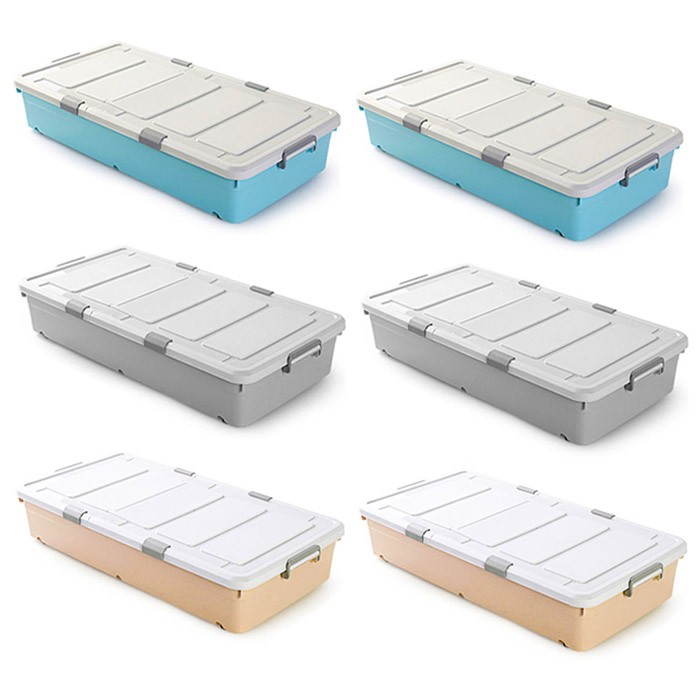 Tháng 4 Giá Đặc Biệt Nhựa Underbed Sống Hộp 92L 2 Cái Tổ Chức Bảo Quản Chăn Tổ Chức Đa Năng Tổ Chức Nhựa Tổ Chức