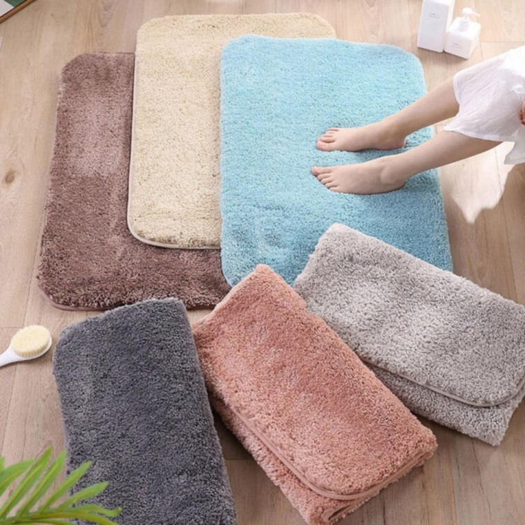 4 màu, 1 thảm lối vào phòng tắm mềm microfiber, chỗ để chân, thảm trải sàn phòng tắm chống trượt, thảm phòng tắm