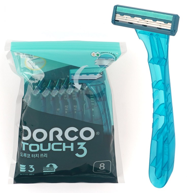 Dorco Touch Three Razor 8P Dao cạo Dorco Dao cạo dùng một lần Dao cạo cầm tay Dao cạo mặt