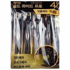 Bàn chải đánh răng Median Gold Wide Pro Fine Bristle 4 Miếng (745143)