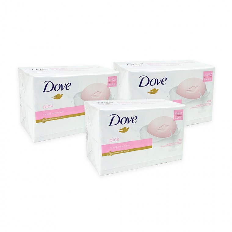 Dove Pink Beauty Bar 90gx4P 3 xà phòng Dove Pink Bar Face Wash Beauty Face Wash Bath