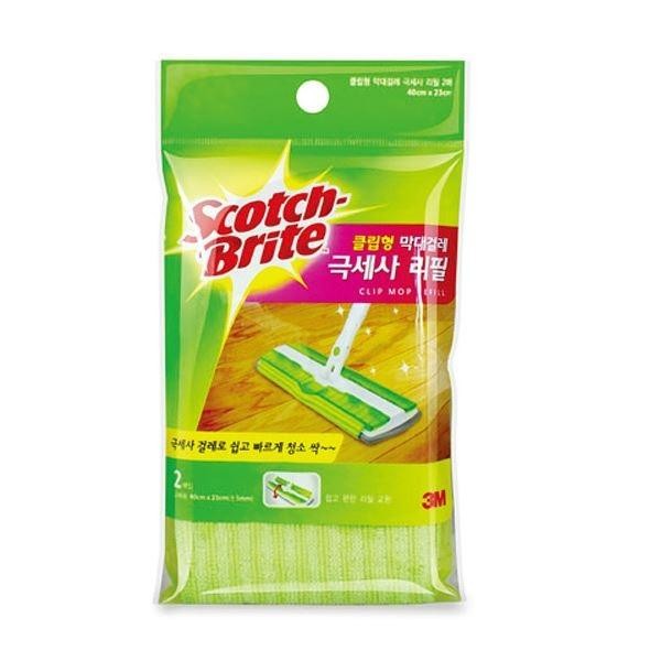 Cây lau nhà dạng cuộn Microfiber Refill 2 tờ Scotch Bright Clip Type Stick Mop