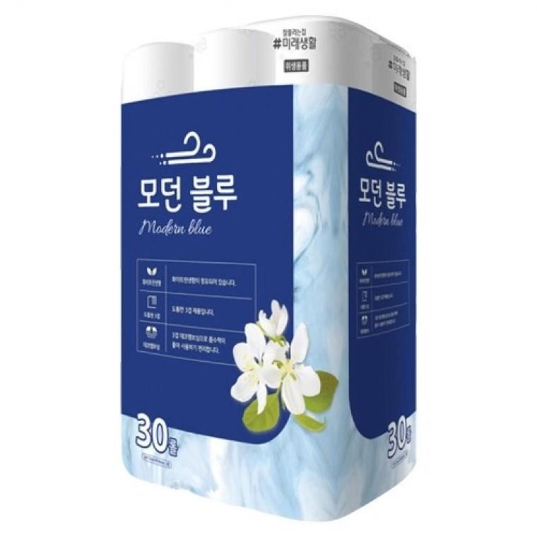 Future Life 3-Ply Deco Giấy vệ sinh màu xanh hiện đại Toktok 30 cuộn