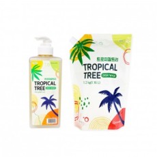 Yuhan Corporation Nước rửa chén Tropical Tree (sản phẩm chính 700g + 1,2kg nạp lại) Chất tẩy rửa nhà bếp rửa trái cây rửa chén loại bỏ dầu mỡ nạp lại 1 bộ