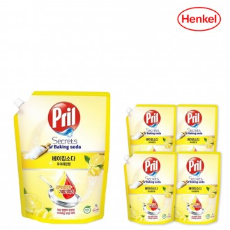 Henkel Frill Baking Soda Pure Lemon 1L x 4 chất tẩy rửa chén có thể đổ lại chất tẩy rửa đậm đặc của Đức cho vết dầu