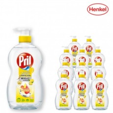 Henkel Frill Baking Soda Pure Lemon 700ml x 10 Nước rửa chén đậm đặc đánh bật các vết bẩn và dầu mỡ cứng đầu