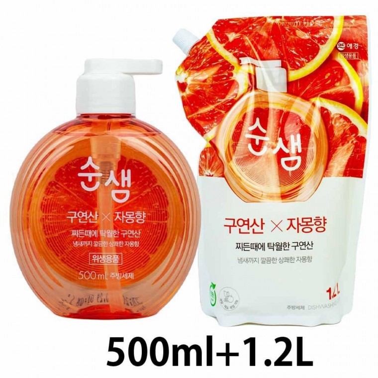 Aekyung Soonsam Refill Axit Citric x Hương Bưởi 500ml + 1.2L