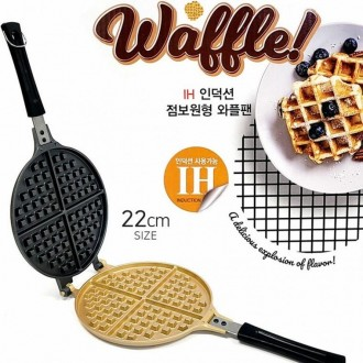 Bếp nấu ăn dễ dàng IH Jumbo Waffle Pan Cảm ứng Waffle Chảo rán hai mặt Chảo hai mặt