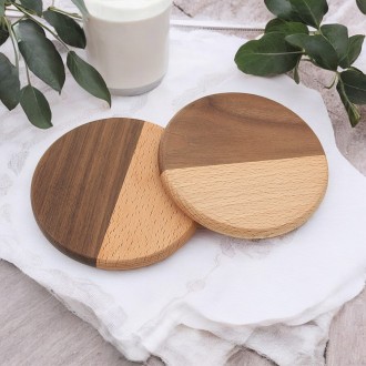 Bộ đế lót ly Days Wood Coaster 2P (Nửa vòng)