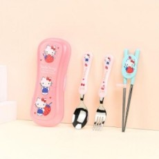 Bộ hộp đựng đũa thìa nĩa Sanrio Hello Kitty