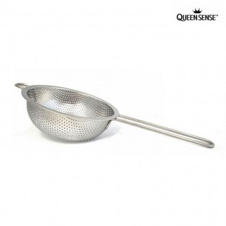 Rổ bóng inox Queensense, khay có tay cầm, lưới đa năng