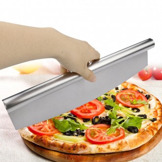 Dilly Shop Tất cả các loại dao cắt bánh pizza bằng thép không gỉ Bột nướng nửa vầng trăng