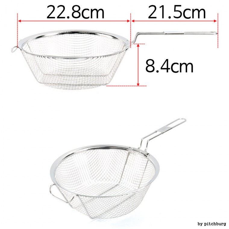 Lưới đỡ đáy, lưới chiên tròn, rây chiên, rây lọc, rây lọc, 22,8x8,4x21,5cm 1p