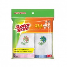 2 miếng khăn rửa chén cotton 3M thêu