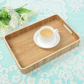 Khay tay cầm bếp gỗ vuông (33x22cm)