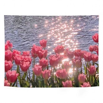 Poster màn hình nội thất hoa tulip nhạt 100X75cm