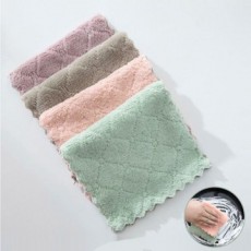 Microfiber Nhung Dishcloth 2 Mặt Khăn Lau Bếp 10P Dùng Một Lần Vi Khuẩn Ma Thuật Lau Cafe Cotton Dishcloth Dụng Cụ Vệ Sinh