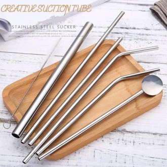 Bộ ống hút inox 5 chiếc sang trọng