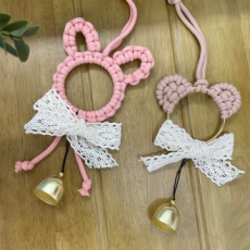 Chuông cửa Macrame Làm DIY Kit Động vật dễ thương Gấu Thỏ Vòng hoa Chuông cửa Chuông cửa Chuông cửa sổ