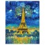 Trang sức thêu chữ thập DIY Tháp Eiffel cảnh đêm 40x50