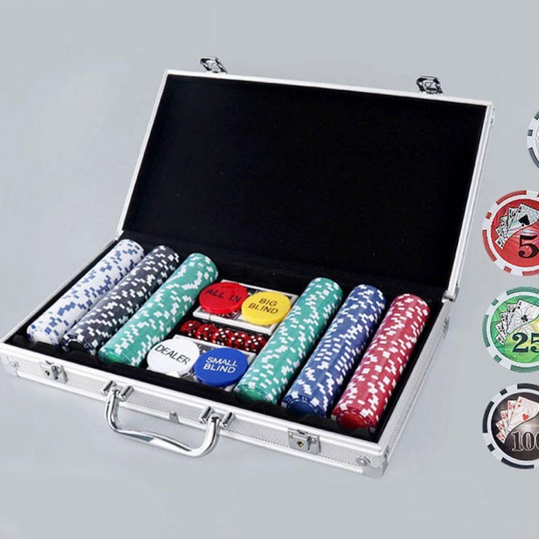 Bộ chip sòng bạc trò chơi tiêu chuẩn quốc tế trò chơi poker hold'em 300P