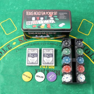 Thẻ Trump + số chip poker 200p bộ chip trò chơi board hold'em