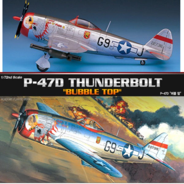 Academy Plastic Model 1 đến 72 P-47D Bubble Top (12491)