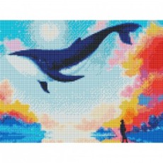 Harmony Art DIY Trang sức Tranh thêu chữ thập Loại 30X40 Cá voi bay