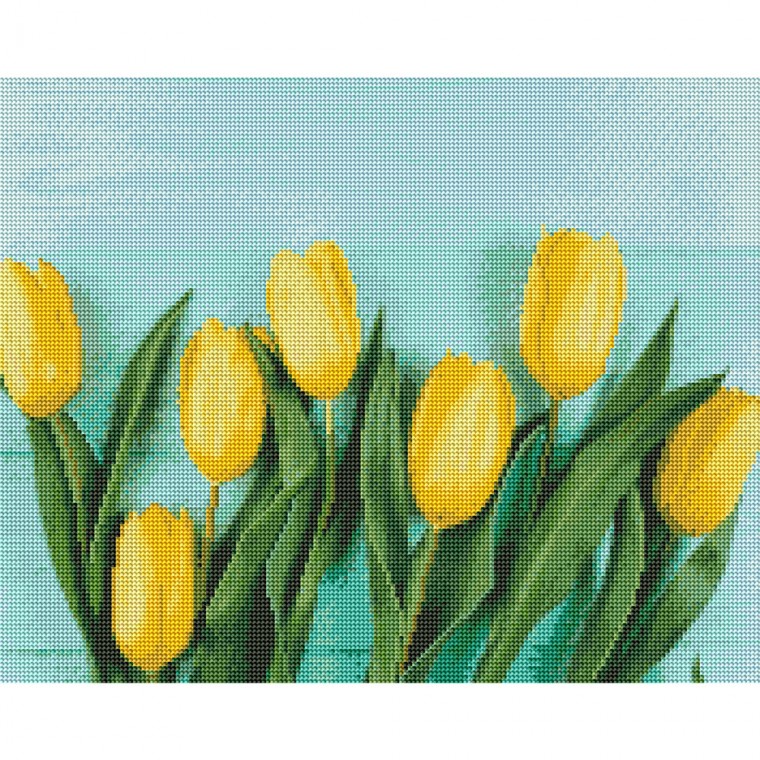 Harmony Art DIY Trang sức Tranh thêu chữ thập Loại 40X50 Hoa Tulip Vàng