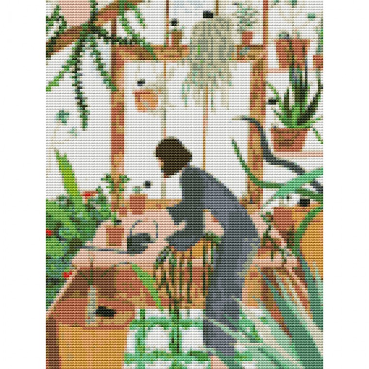 Harmony Art DIY Trang sức Tranh thêu chữ thập Loại 30X40 Happy Gardening 2