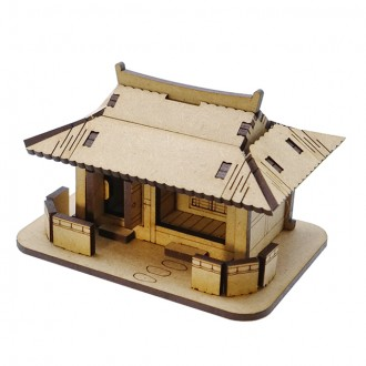 Làm nhà ngói mô hình Hanok bằng nhựa gỗ lắp ráp mô hình xây dựng kiến ​​trúc DIY