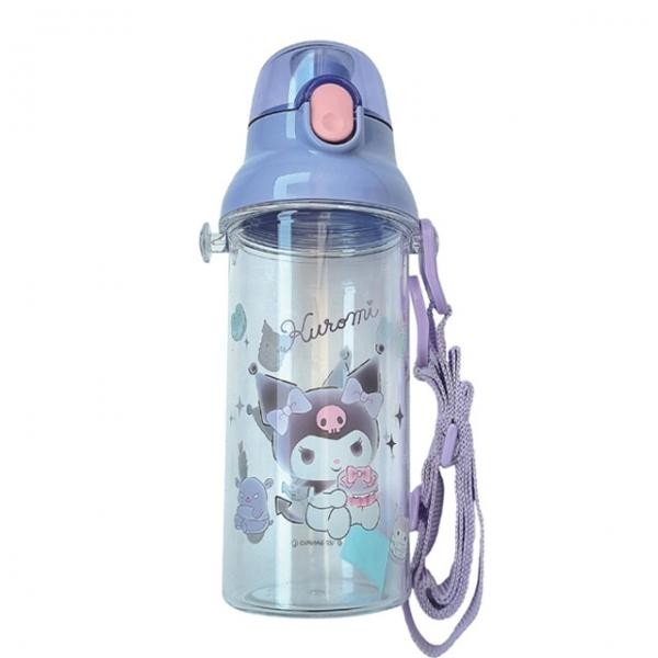 Chai nước trong suốt Sanrio Kurumi One Touch Clear Chai 480ml Bình nước cầm tay