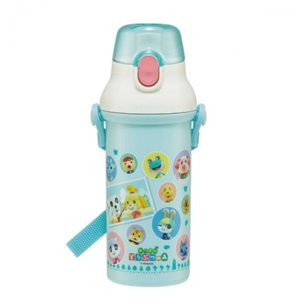 Bình nước một chạm Animal Crossing 480ml Dây đeo vai Bình nước cầm tay