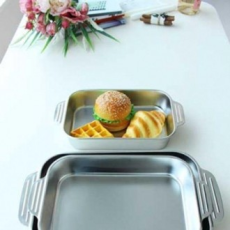 Khay Inox Khay Tay Cầm Thùng Chứa Thành Phần Bánh Hamburger Chiên